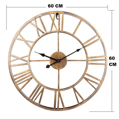 Skorter | Retro Wrought Iron Wall Clock Roman Numerals