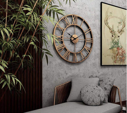 Skorter | Retro Wrought Iron Wall Clock Roman Numerals