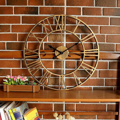 Skorter | Retro Wrought Iron Wall Clock Roman Numerals