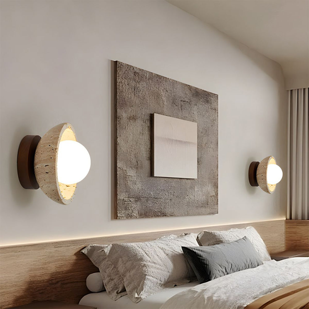 Skorter | Industrial Modern Beige Stone Wall Lamp