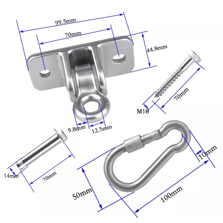 Skorter | 304 Stainless Steel Sandbag Buckle Ring Swing Fixed Holder, with Nut Carabiner
