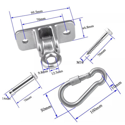 Skorter | 304 Stainless Steel Sandbag Buckle Ring Swing Fixed Holder, with Nut Carabiner