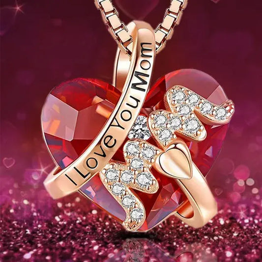 Skorter | "Mom" Crystal Heart Pendant
