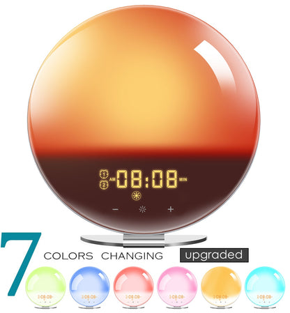 Sunrise Alarm Clock White Noise Sound Machine 7 Colors Night Light for Kids & Adult