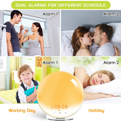Sunrise Alarm Clock White Noise Sound Machine 7 Colors Night Light for Kids & Adult