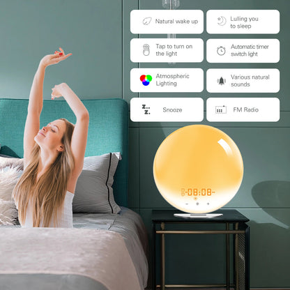 Sunrise Alarm Clock White Noise Sound Machine 7 Colors Night Light for Kids & Adult