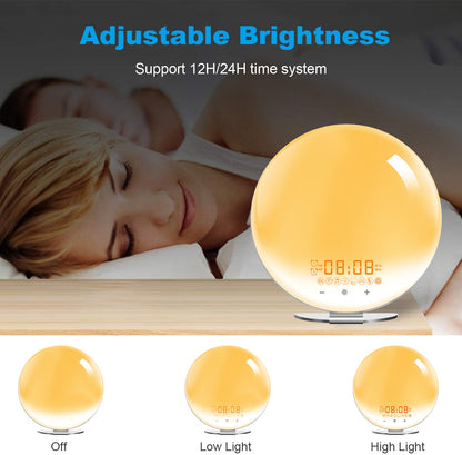 Sunrise Alarm Clock White Noise Sound Machine 7 Colors Night Light for Kids & Adult