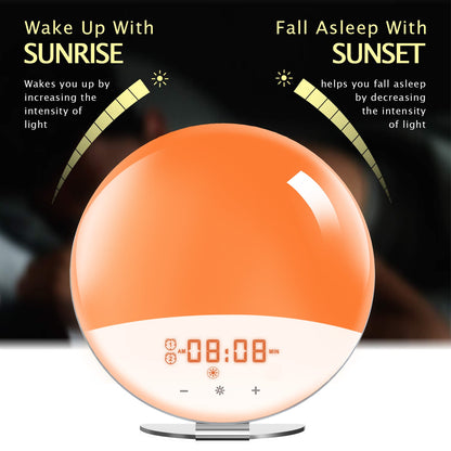 Sunrise Alarm Clock White Noise Sound Machine 7 Colors Night Light for Kids & Adult