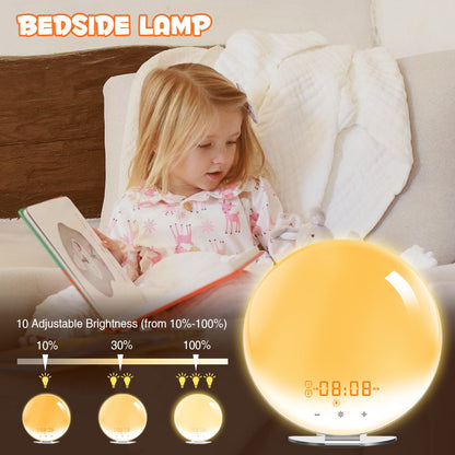 Sunrise Alarm Clock White Noise Sound Machine 7 Colors Night Light for Kids & Adult