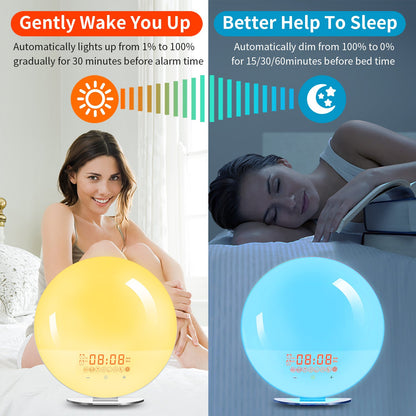 Sunrise Alarm Clock White Noise Sound Machine 7 Colors Night Light for Kids & Adult