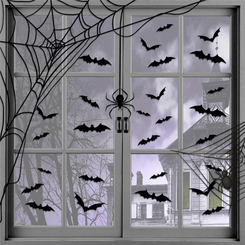 Skorter | 3D Bat Wall Decals – Halloween Decoration Set for Walls & Parties