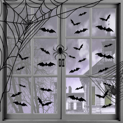 Skorter | 3D Bat Wall Decals – Halloween Decoration Set for Walls & Parties