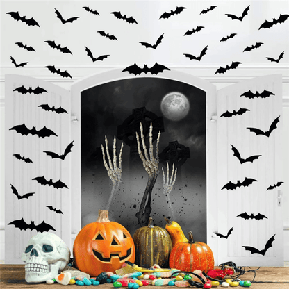 Skorter | 3D Bat Wall Decals – Halloween Decoration Set for Walls & Parties
