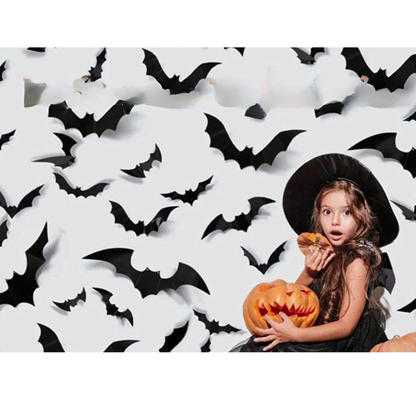 Skorter | 3D Bat Wall Decals – Halloween Decoration Set for Walls & Parties