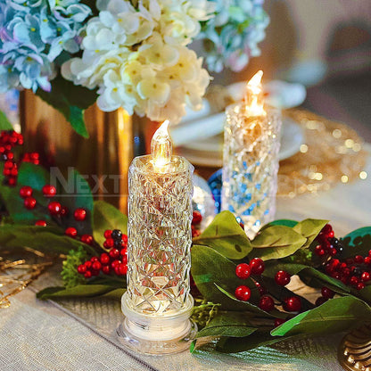 Skorter | Warm White Rose Quartz LED Candle Table Lamp
