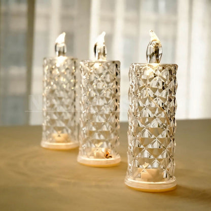 Skorter | Warm White Rose Quartz LED Candle Table Lamp