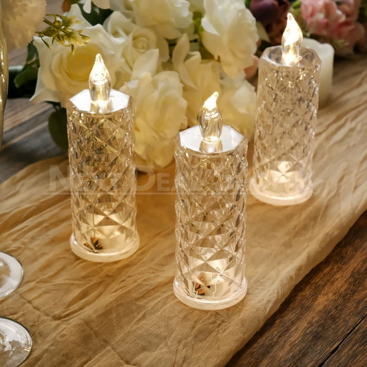 Skorter | Warm White Rose Quartz LED Candle Table Lamp