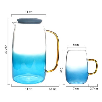 Skorter | Blue Ombre Glass Jug Set
