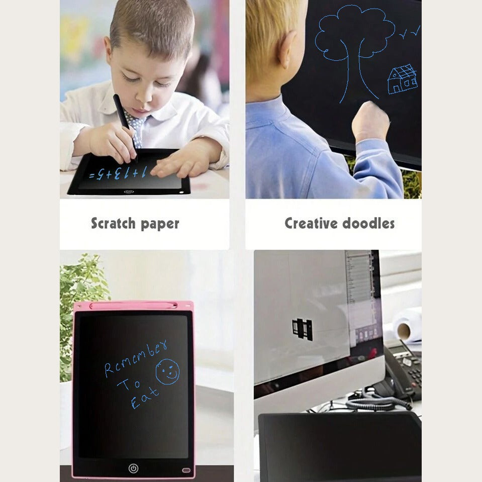 Skorter | 12-inch LCD writing tablet - erasable doodle board for kids, reusable learning notebook