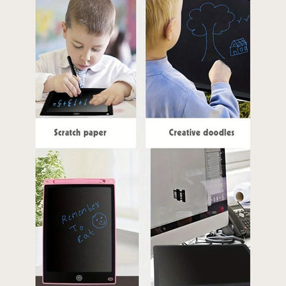 Skorter | 12-inch LCD writing tablet - erasable doodle board for kids, reusable learning notebook