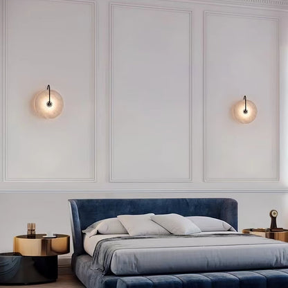 Skorter | Vit Alabaster Vägglampa