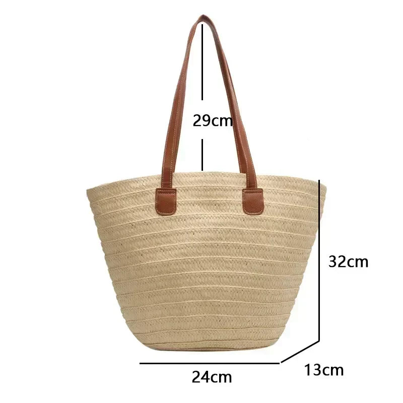 Skorter | Basket Shoulder Bag for Women – Woven Design – practical and spacious – versatile carrying options – Wall Clock