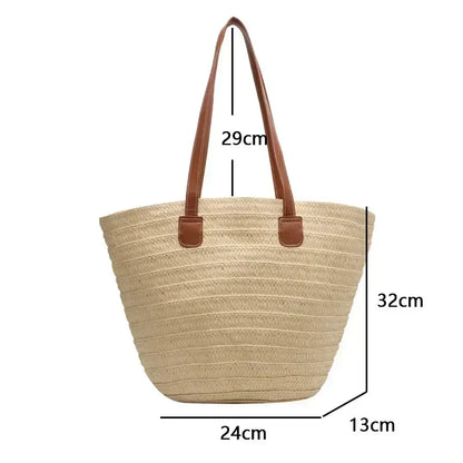 Skorter | Basket Shoulder Bag for Women – Woven Design – practical and spacious – versatile carrying options – Wall Clock