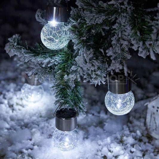 Skorter | XMAS 3 piece solar powered crushed glass light bulb set