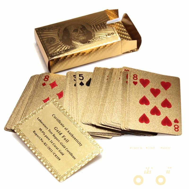 Skorter | 24K Gold Plated Playing Card with Wooden Box