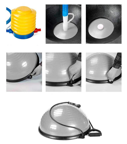 Skorter | Exercise Yoga Half Balance Ball With Resistance Bands