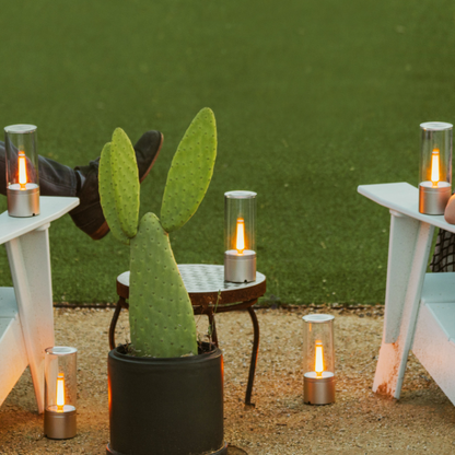 Skorter | Dimmer Candlestick with 1800K Warm Glow – Elegant Transparent Design for Indoor Use