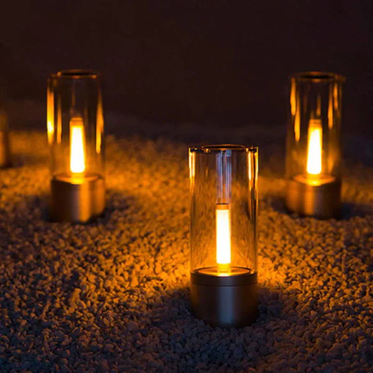 Skorter | Dimmer Candlestick with 1800K Warm Glow – Elegant Transparent Design for Indoor Use