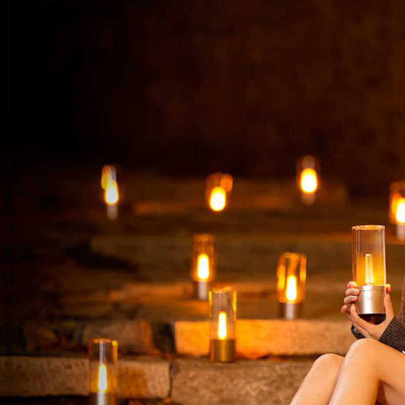 Skorter | Dimmer Candlestick with 1800K Warm Glow – Elegant Transparent Design for Indoor Use