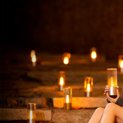 Skorter | Dimmer Candlestick with 1800K Warm Glow – Elegant Transparent Design for Indoor Use