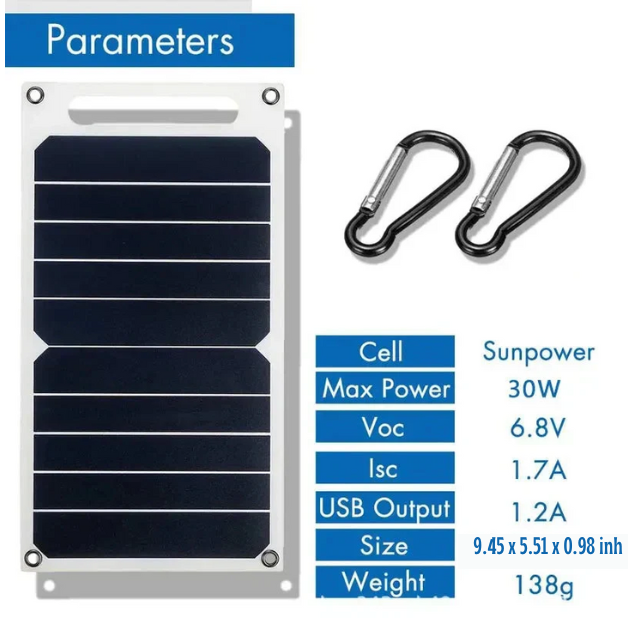 Skorter | Waterproof Solar Panel with Portable USB Battery