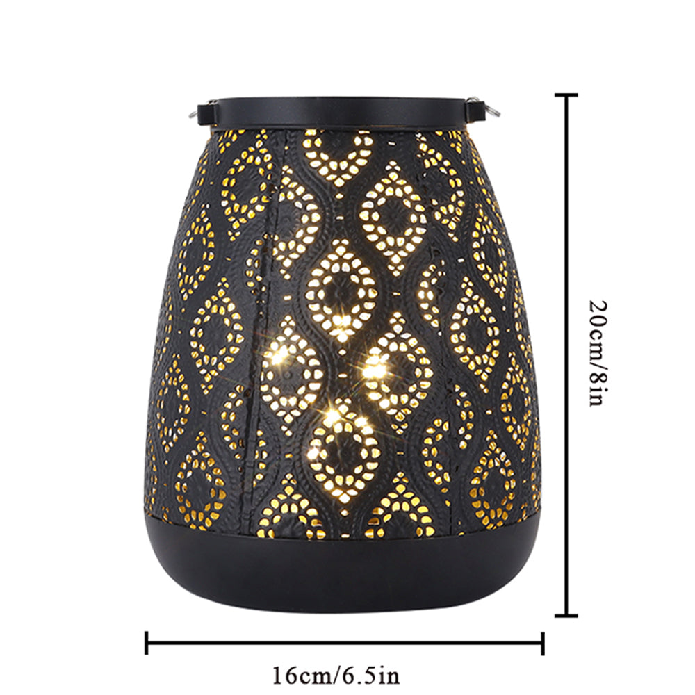 Skorter | Moroccan Style Black Metal Battery Operated Table Lamp - Cordless Lamp