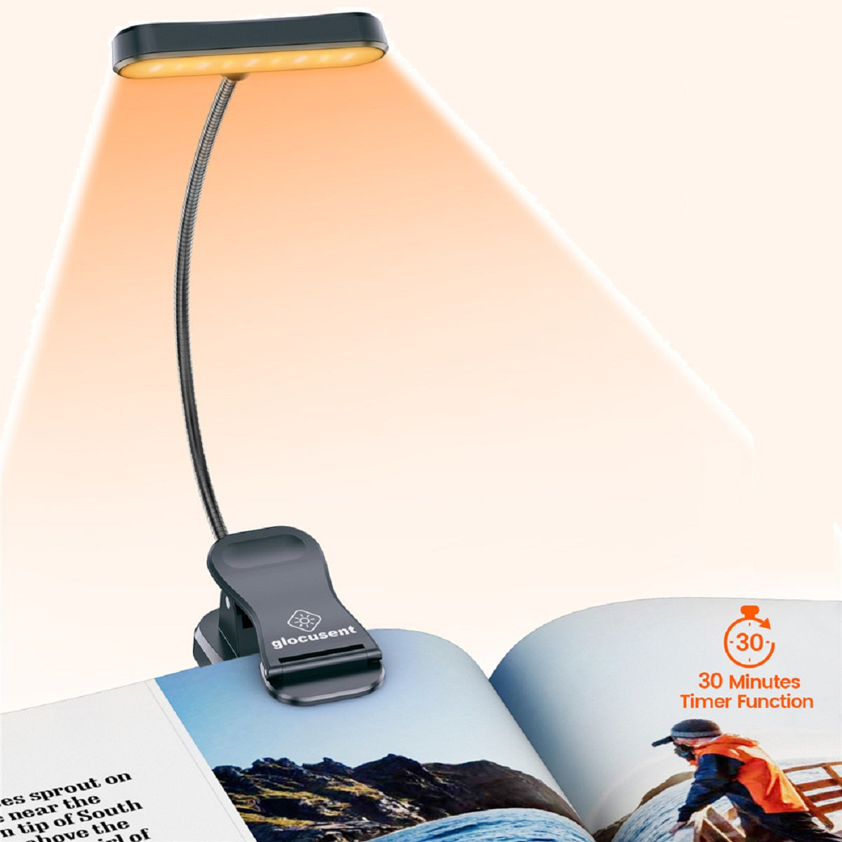 Skorter | Eye Caring Rechargeable Book Lamp | 3 Color Temperatures, 5 Brightness Levels & Ideal for Nighttime Reading Without Disturbing Others