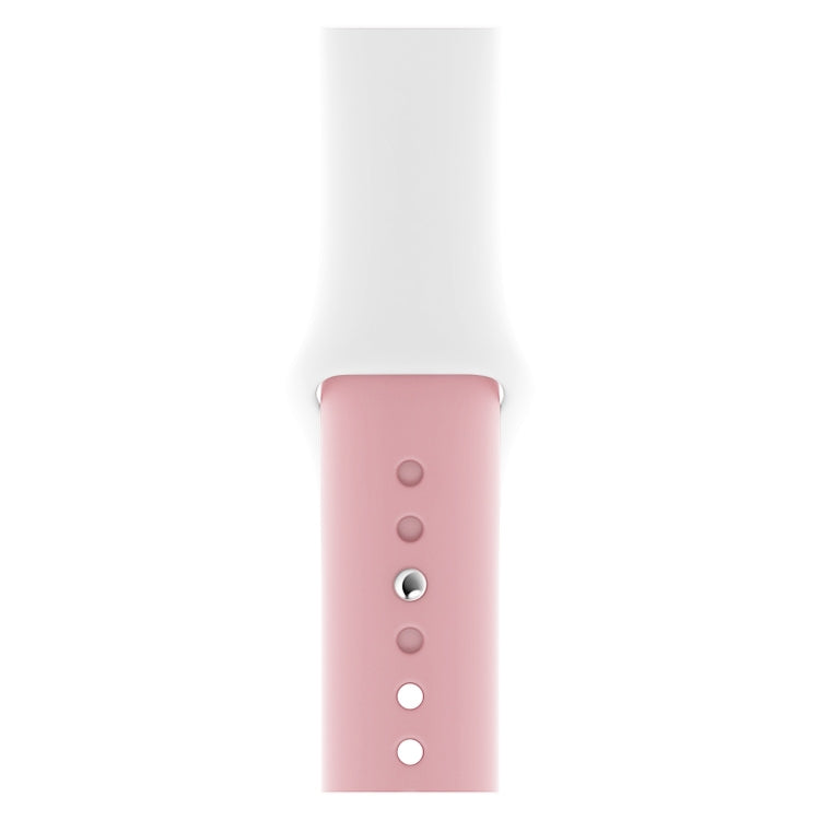 Skorter | Double Colors Silicone Bracelet for Apple Watch Series 3 & 2 & 1 42mm (White + Light Pink)