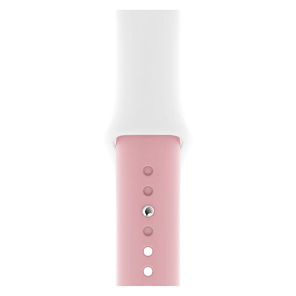 Skorter | Double Colors Silicone Bracelet for Apple Watch Series 3 & 2 & 1 42mm (White + Light Pink)