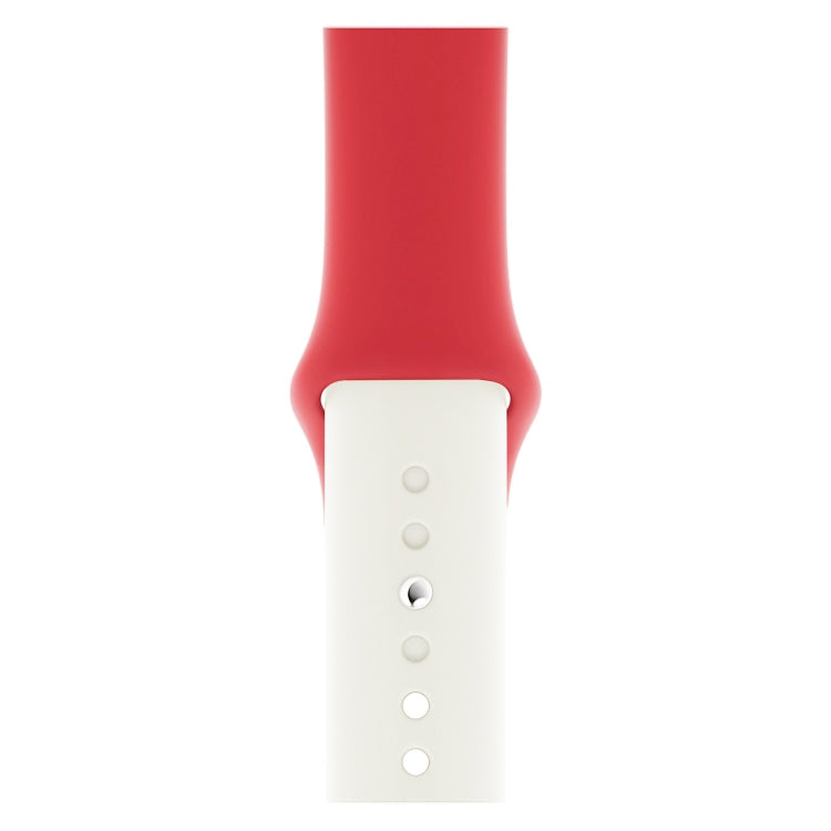 Skorter | Double Colors Silicone Watch Band for Apple Watch Series 3 & 2 & 1 42mm (White+Red)