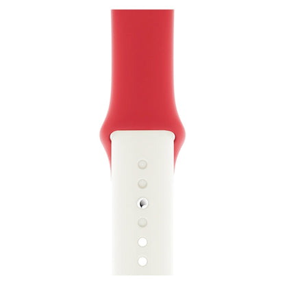 Skorter | Double Colors Silicone Watch Band for Apple Watch Series 3 & 2 & 1 42mm (White+Red)