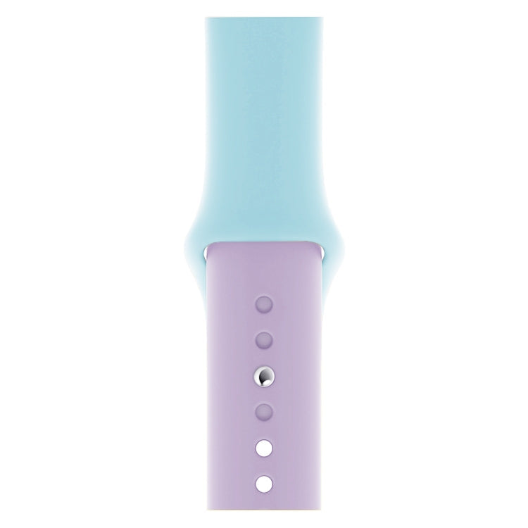 Skorter | Double Colors Silicone Watch Band for Apple Watch Series 3 & 2 & 1 42mm (Purple+Turquoise)