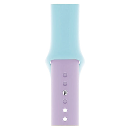 Skorter | Double Colors Silicone Watch Band for Apple Watch Series 3 & 2 & 1 42mm (Purple+Turquoise)