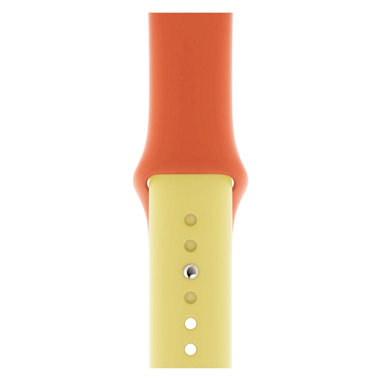 Skorter | Double Colors Silicone Watch Band for Apple Watch Series 3 & 2 & 1 42mm (Orange+Yellow)