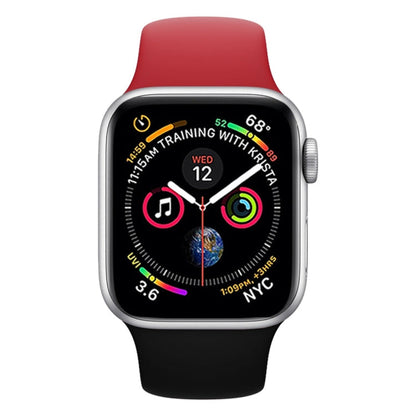 Skorter | Double Color Silicone Watch Band for Apple Watch Series 3 & 2 & 1 42mm (Red + Black)