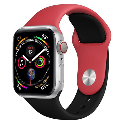 Skorter | Double Color Silicone Watch Band for Apple Watch Series 3 & 2 & 1 42mm (Red + Black)