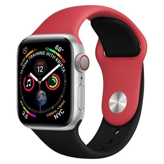 Skorter | Double Color Silicone Watch Band for Apple Watch Series 3 & 2 & 1 42mm (Red + Black)