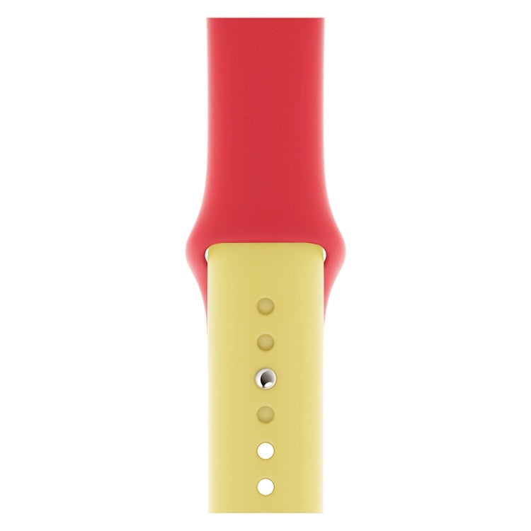 Skorter | Double Color Silicone Watch Band for Apple Watch Series 3 & 2 & 1 42mm (Red + Yellow)