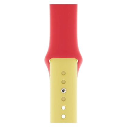 Skorter | Double Color Silicone Watch Band for Apple Watch Series 3 & 2 & 1 42mm (Red + Yellow)