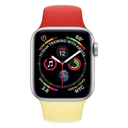 Skorter | Double Color Silicone Watch Band for Apple Watch Series 3 & 2 & 1 42mm (Red + Yellow)